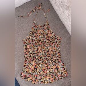 Patrons of Peace Multicolor Smocked Halter Tank Top